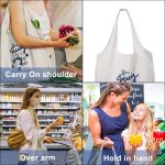 CGBE Canvas Tote Bag, Reusable Grocery Bags With Inner Pocket, Large Capacity Shopping Tote Bag For Women Machine Washable - Image 9